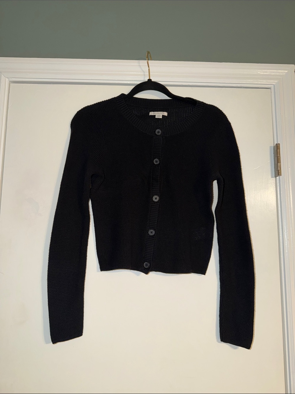 NWOT American Eagle Black Knitted Button Down Front Cardigan